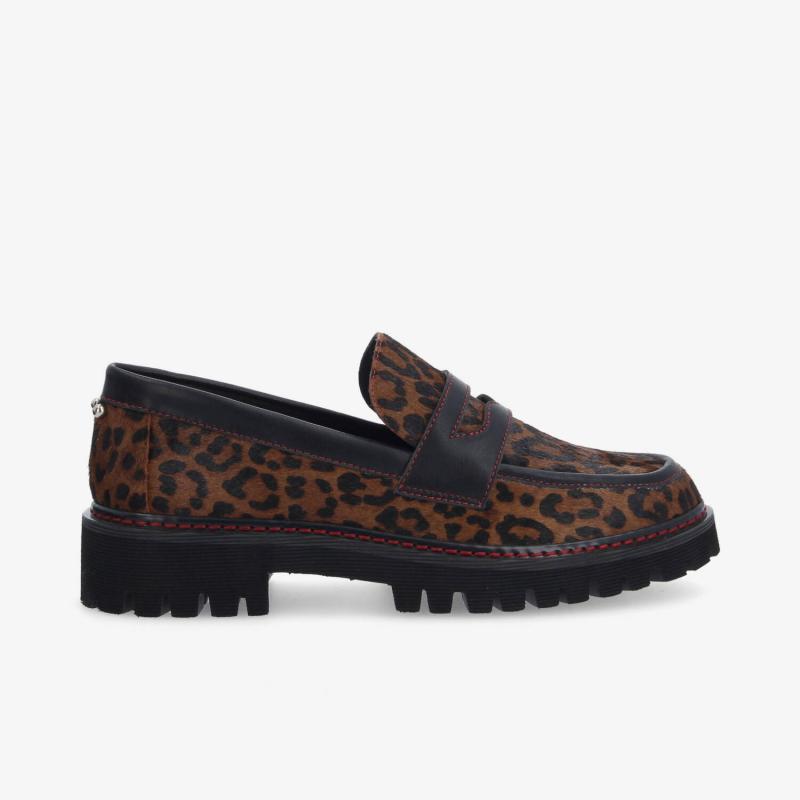 MYSEN LOAFER W - PONY LEO - MARRON